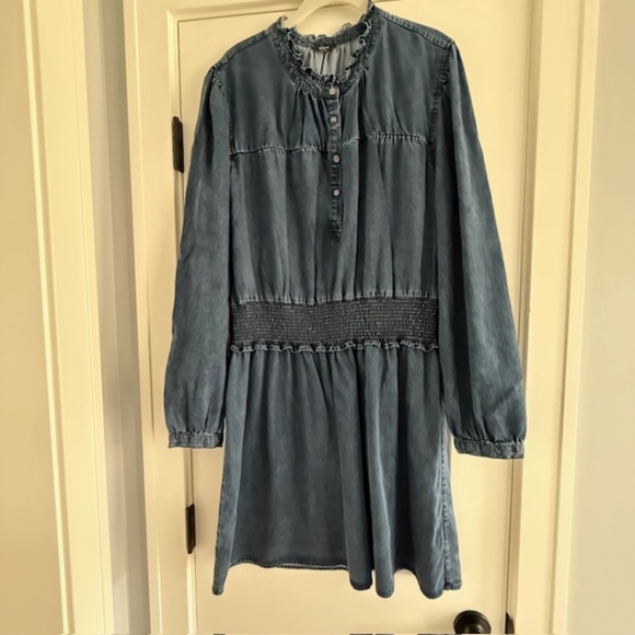 Women's Rails Shawna Denim Medium Wash Midi Dress Size  XL-Barely worn was $178 - Picture 1 of 10